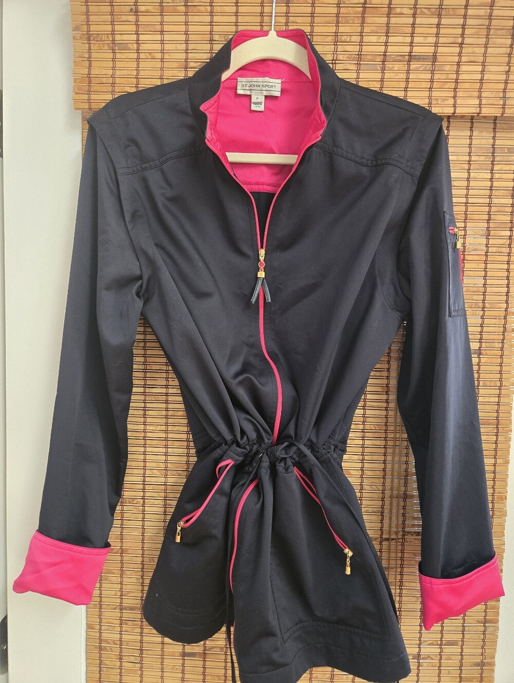 St John Nordstrom Women's Navy Pink Jacket Convertable Vest
